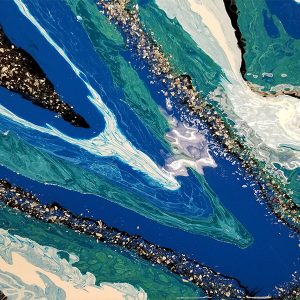 Geode on Canvas - Acrylic Paint Pouring Art Kit - 16 x20" Canvas
